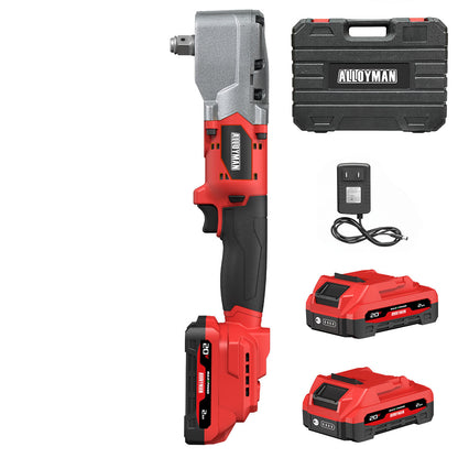 20V Brushless Right Angle Wrench - 280N.M High Torque with 2×2.0Ah Batteries
