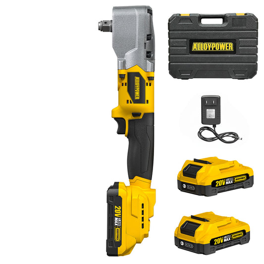 20V Brushless Right Angle Wrench - 280N.M High Torque with 2×2.0Ah Batteries
